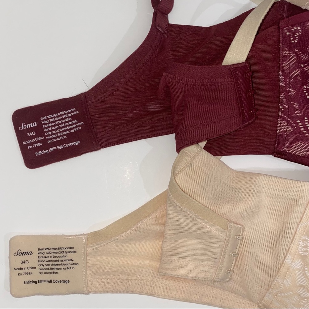 Set of 2 Soma Enticing Lift Bras 34G